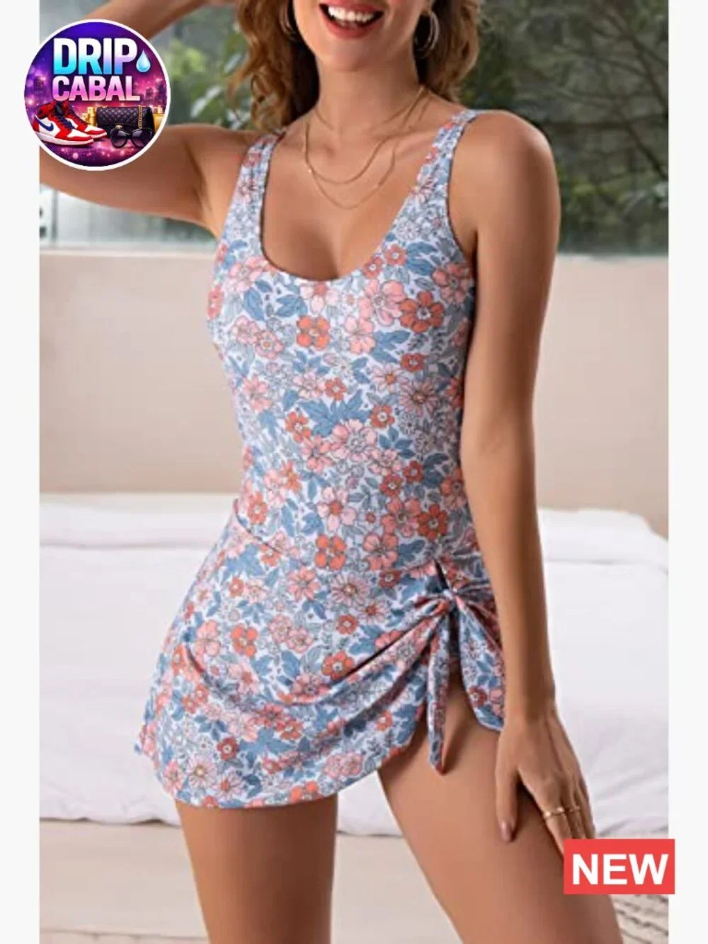 Tummy Control One Piece Swimdress with Skirt - Flattering Swimwear